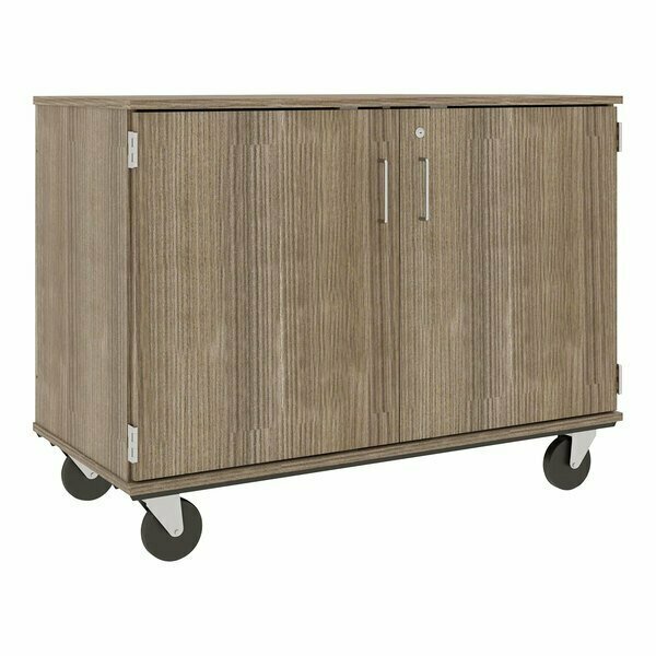 I.D. Systems 36'' Dark Elm Slotted Storage Cart with Locking Door 80117F36020 538117F36020